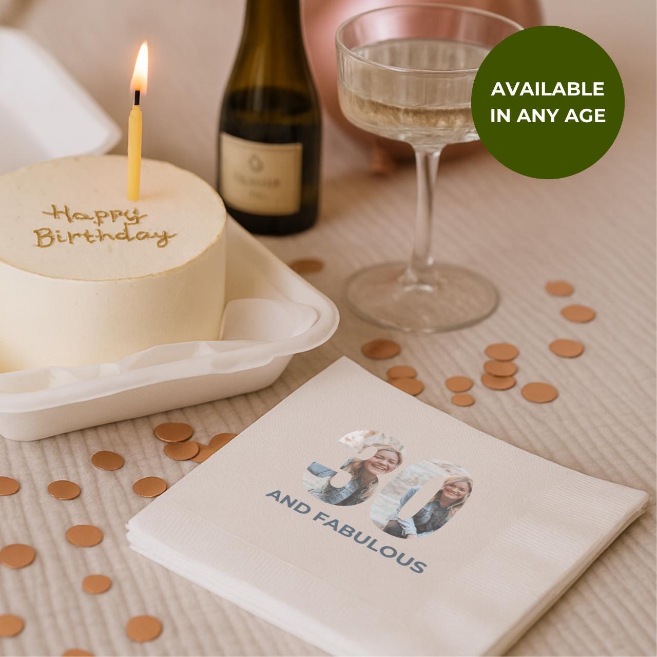 30 and Fabulous With Photo | 30th Birthday Napkins