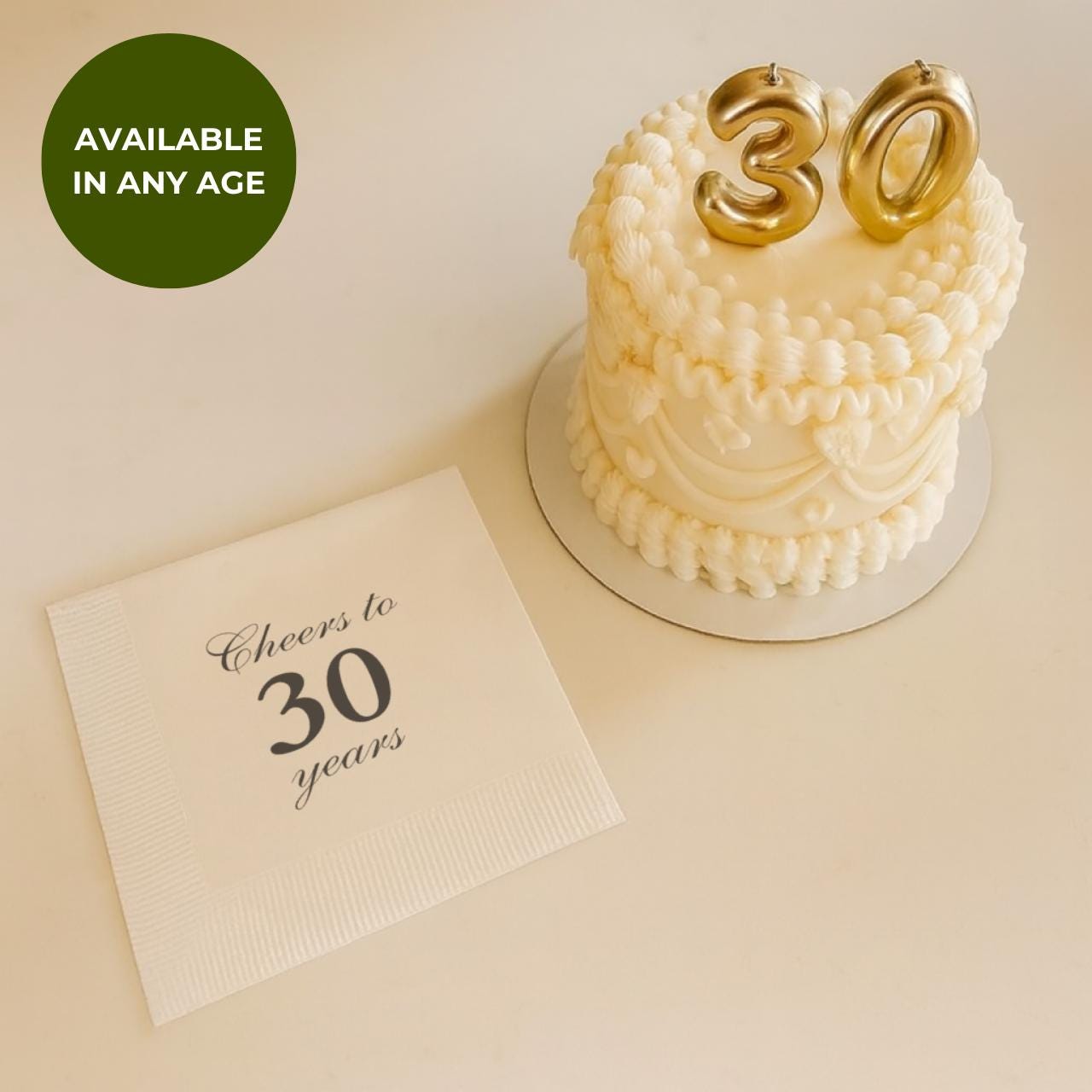 Cheers to 30 Years | Custom 30th Birthday Napkins