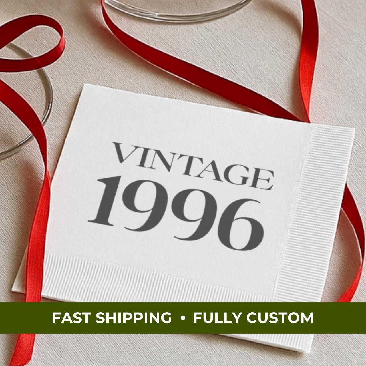 Vintage 1996 | Personalized 30th Birthday Napkins