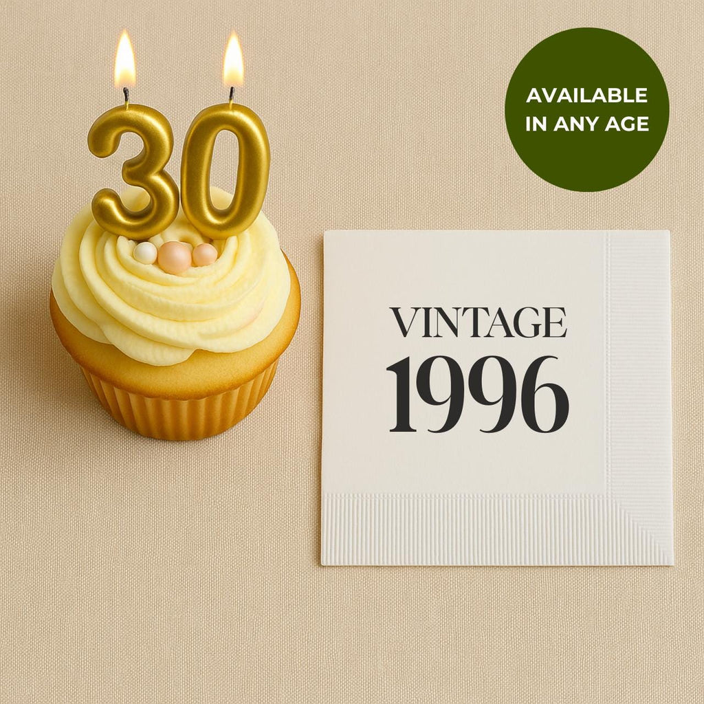 Vintage 1996 | Personalized 30th Birthday Napkins