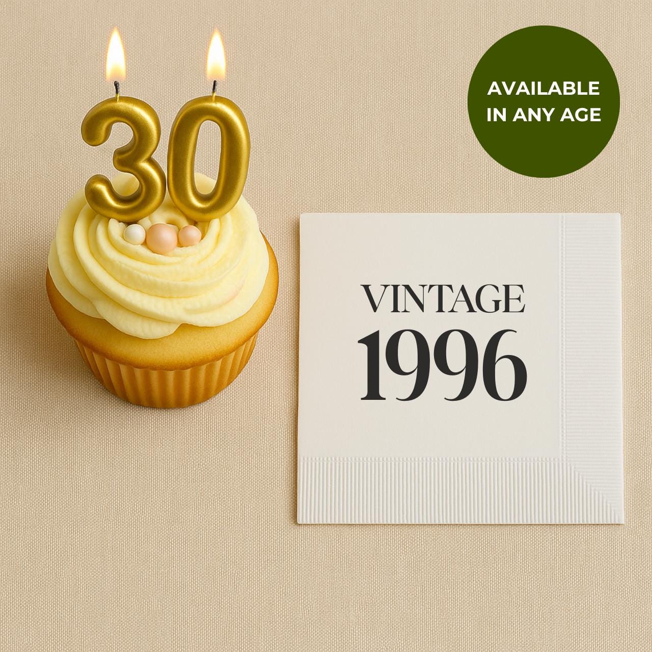 Vintage 1996 | Personalized 30th Birthday Napkins