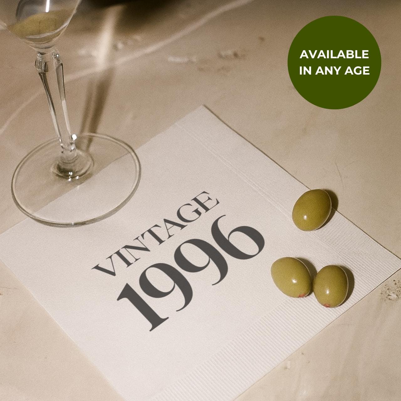 Vintage 1996 | Personalized 30th Birthday Napkins