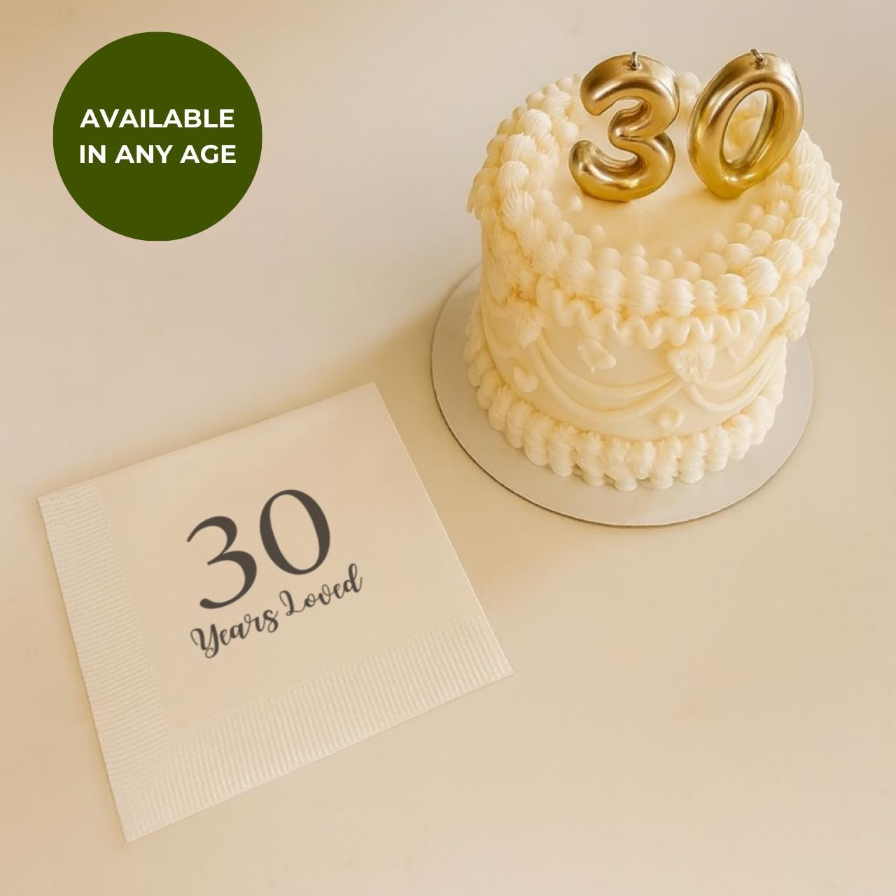 30 Years Loved | Personalized 30th Birthday Napkins