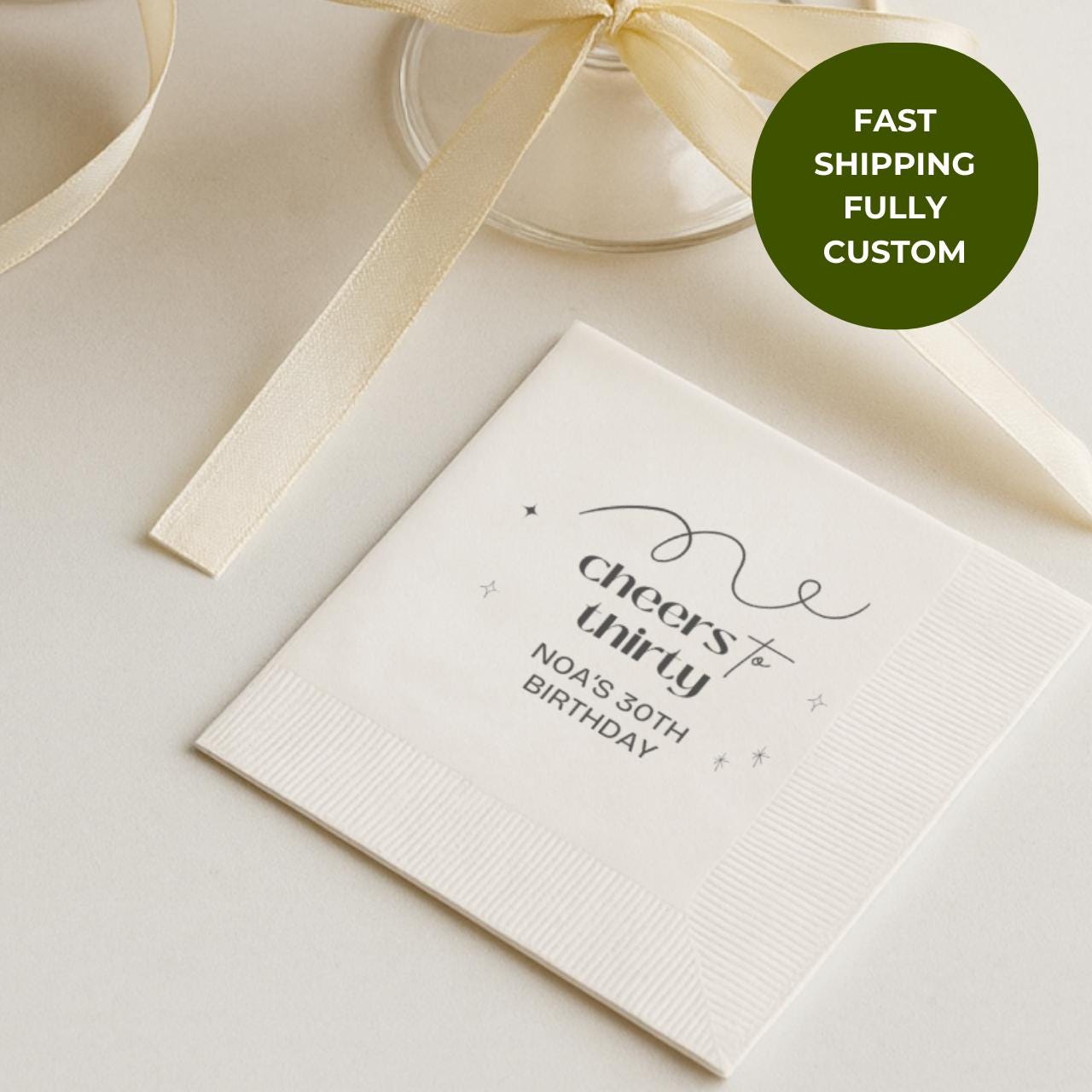Cheers to Thirty | Personalized 30th Birthday Napkins