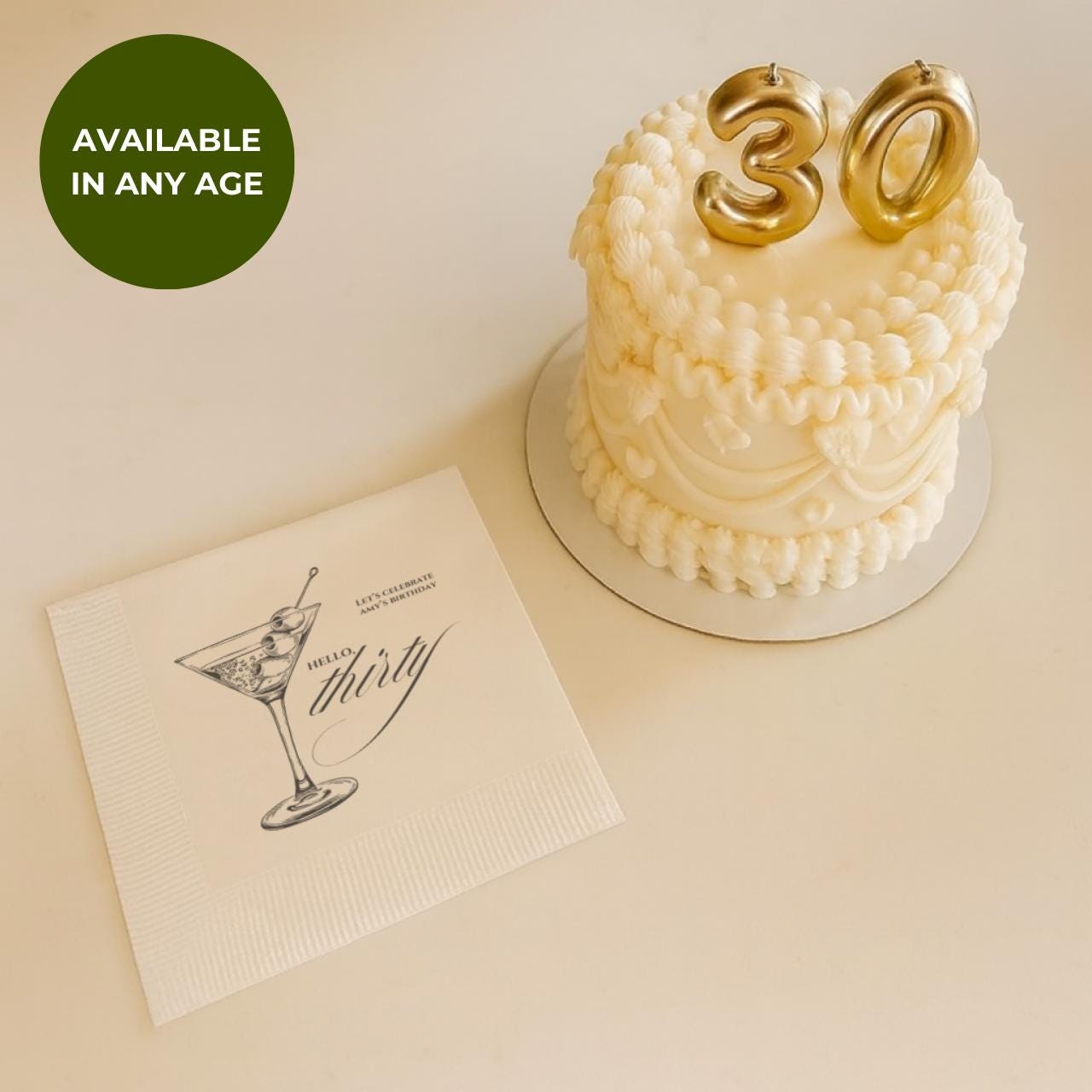 Hello Thirty | Personalized 30th Birthday Napkins