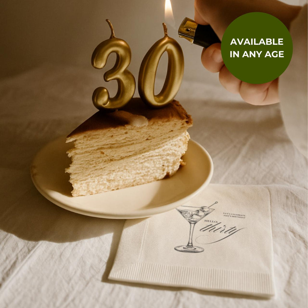 Hello Thirty | Personalized 30th Birthday Napkins
