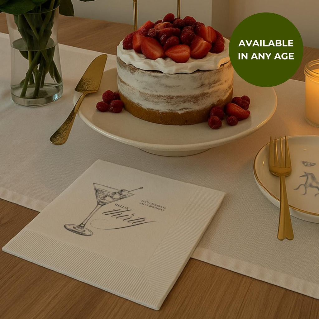 Hello Thirty | Personalized 30th Birthday Napkins