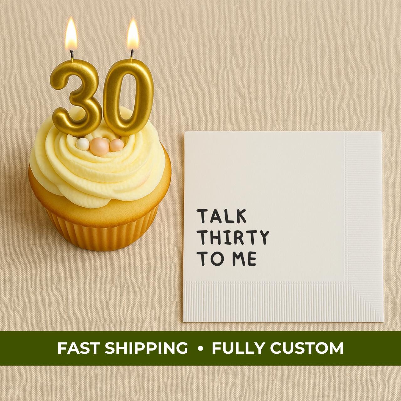 Talk Thirty to Me | Personalized 30th Birthday Napkins
