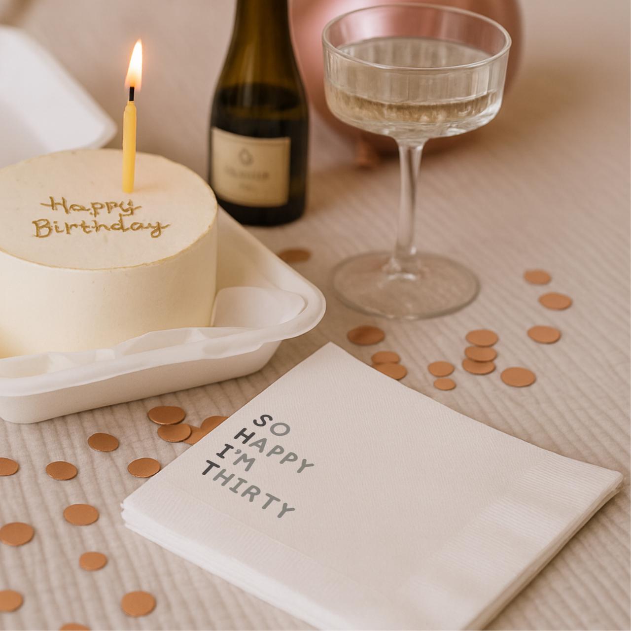 So Happy I'm Thirty | Personalized 30th Birthday Napkins