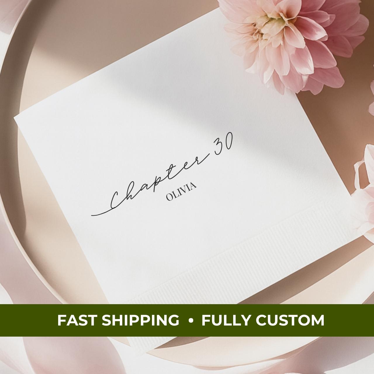 Chapter Thirty | Personalized 30th Birthday Napkins