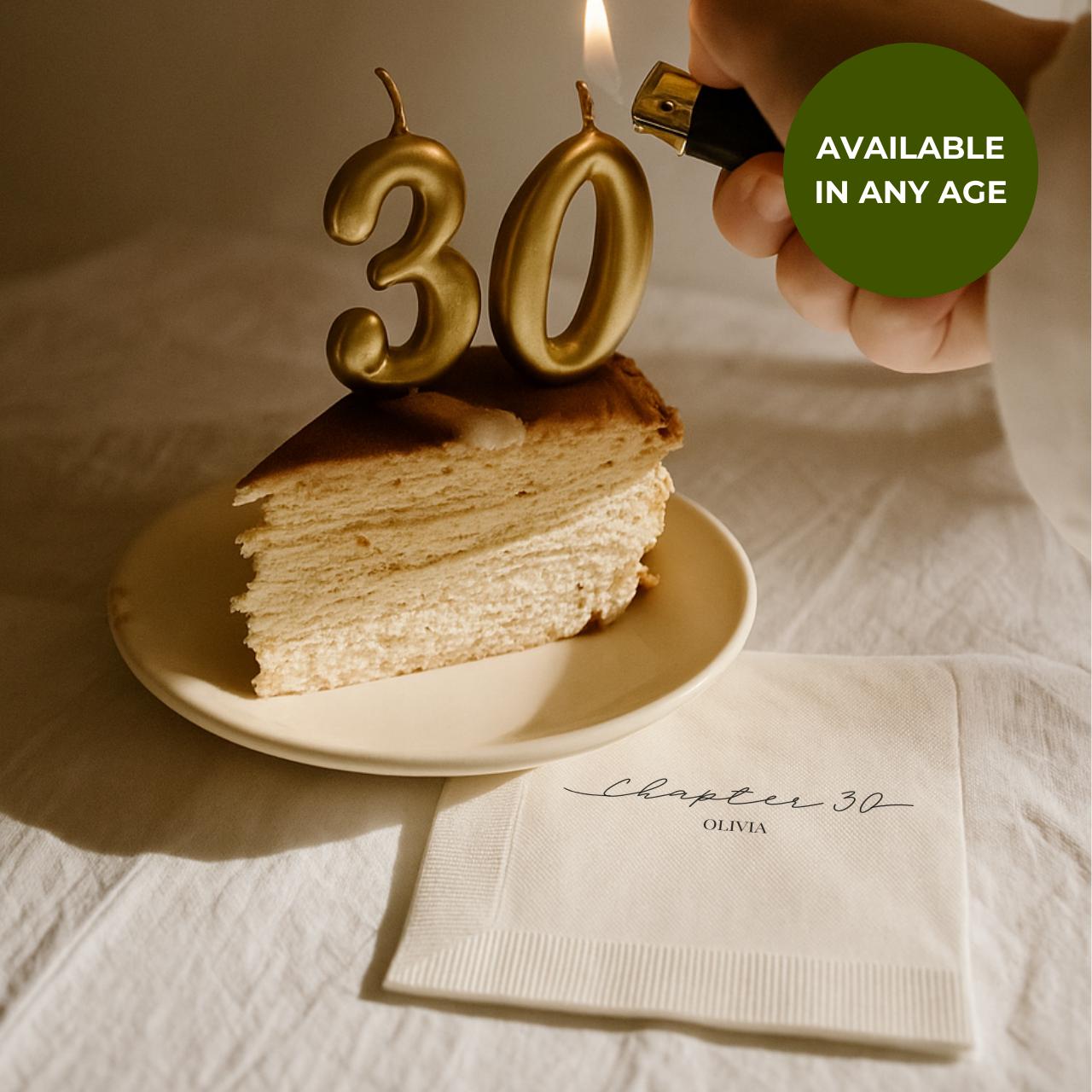 Chapter Thirty | Personalized 30th Birthday Napkins