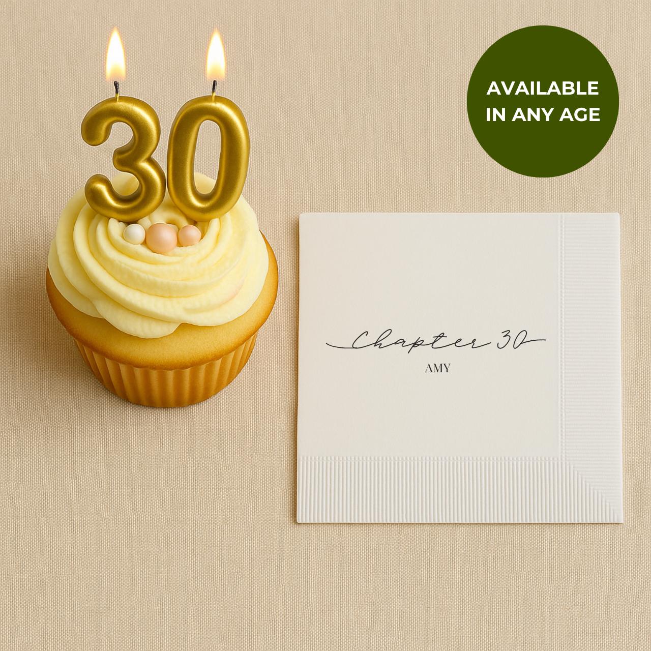 Chapter Thirty | Personalized 30th Birthday Napkins