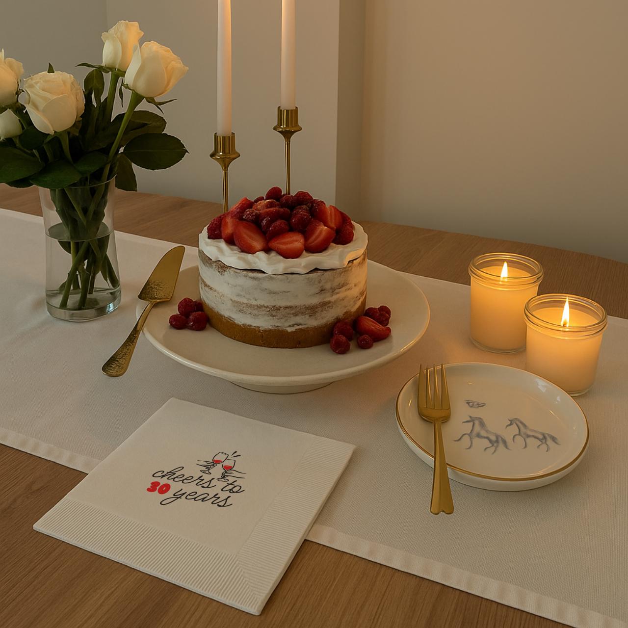 Cheers to 30 Years | Personalized 30th Birthday Napkins