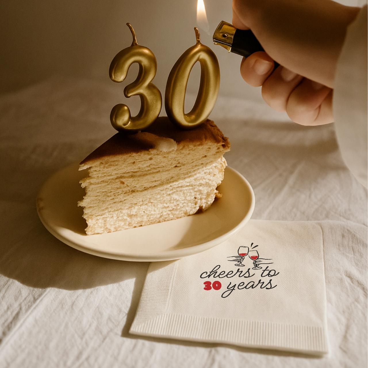 Cheers to 30 Years | Personalized 30th Birthday Napkins