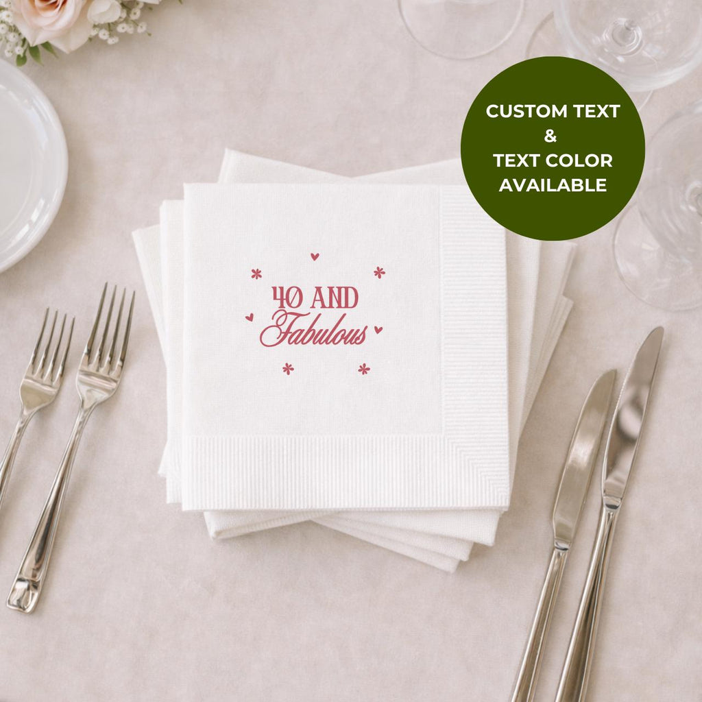 50 and Fabulous | Personalized 50th Birthday Napkins