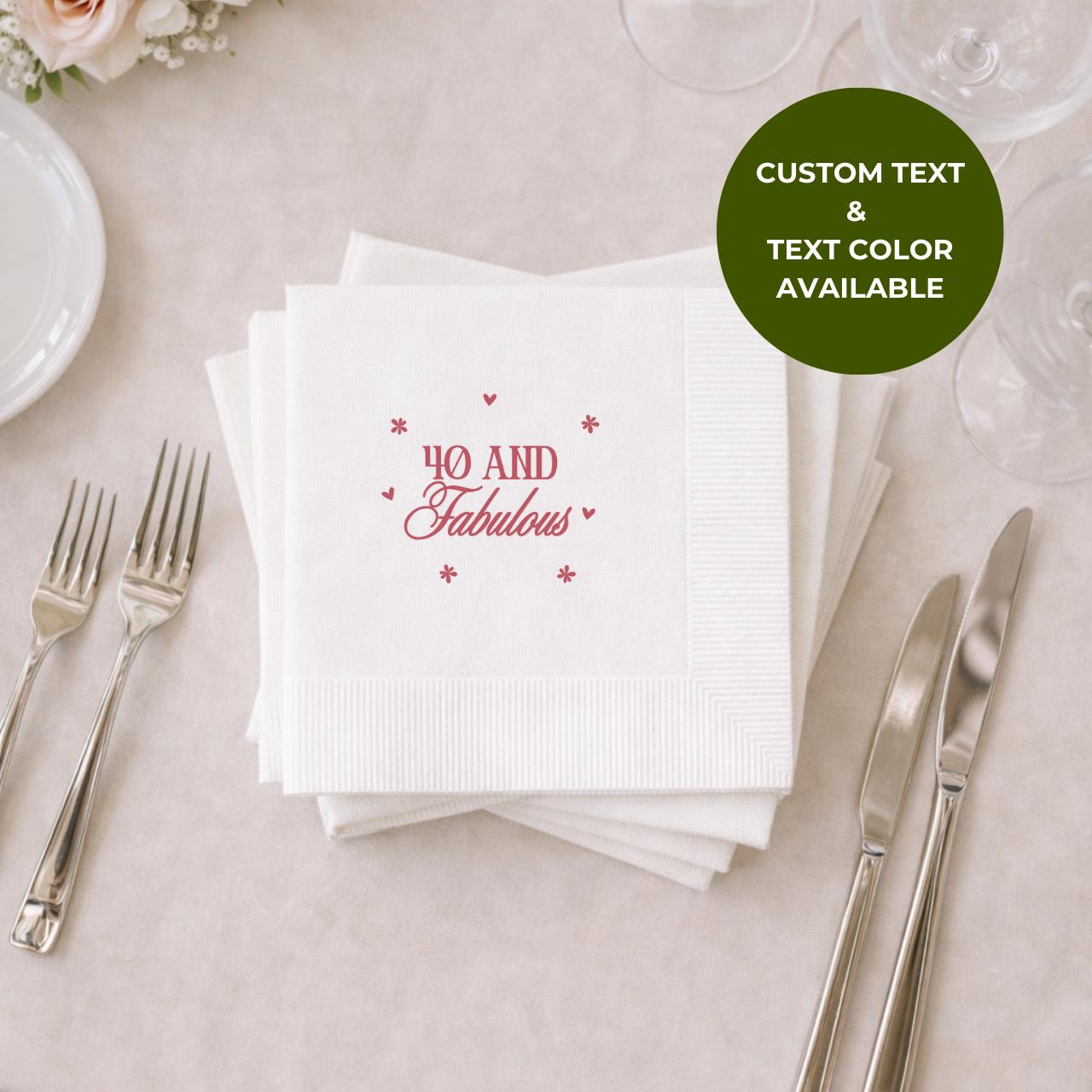 50 and Fabulous | Personalized 50th Birthday Napkins