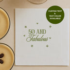 50 and Fabulous | Personalized 50th Birthday Napkins