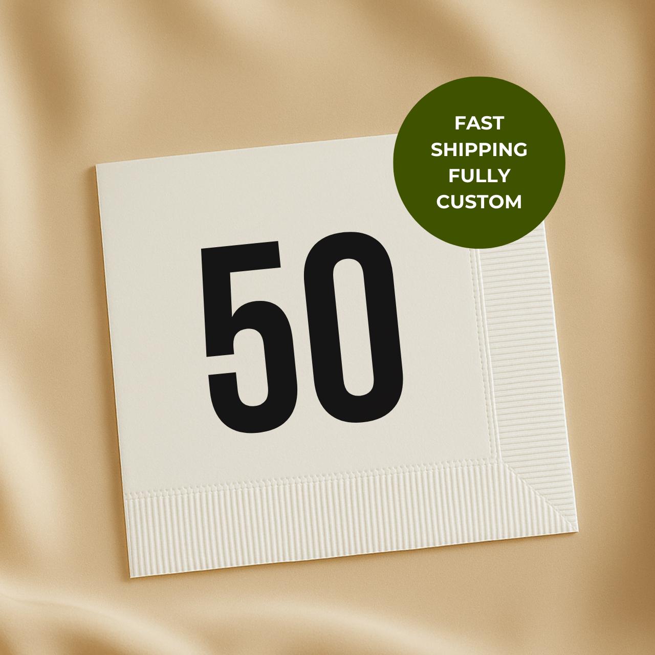 Personalized 50th Birthday Napkins