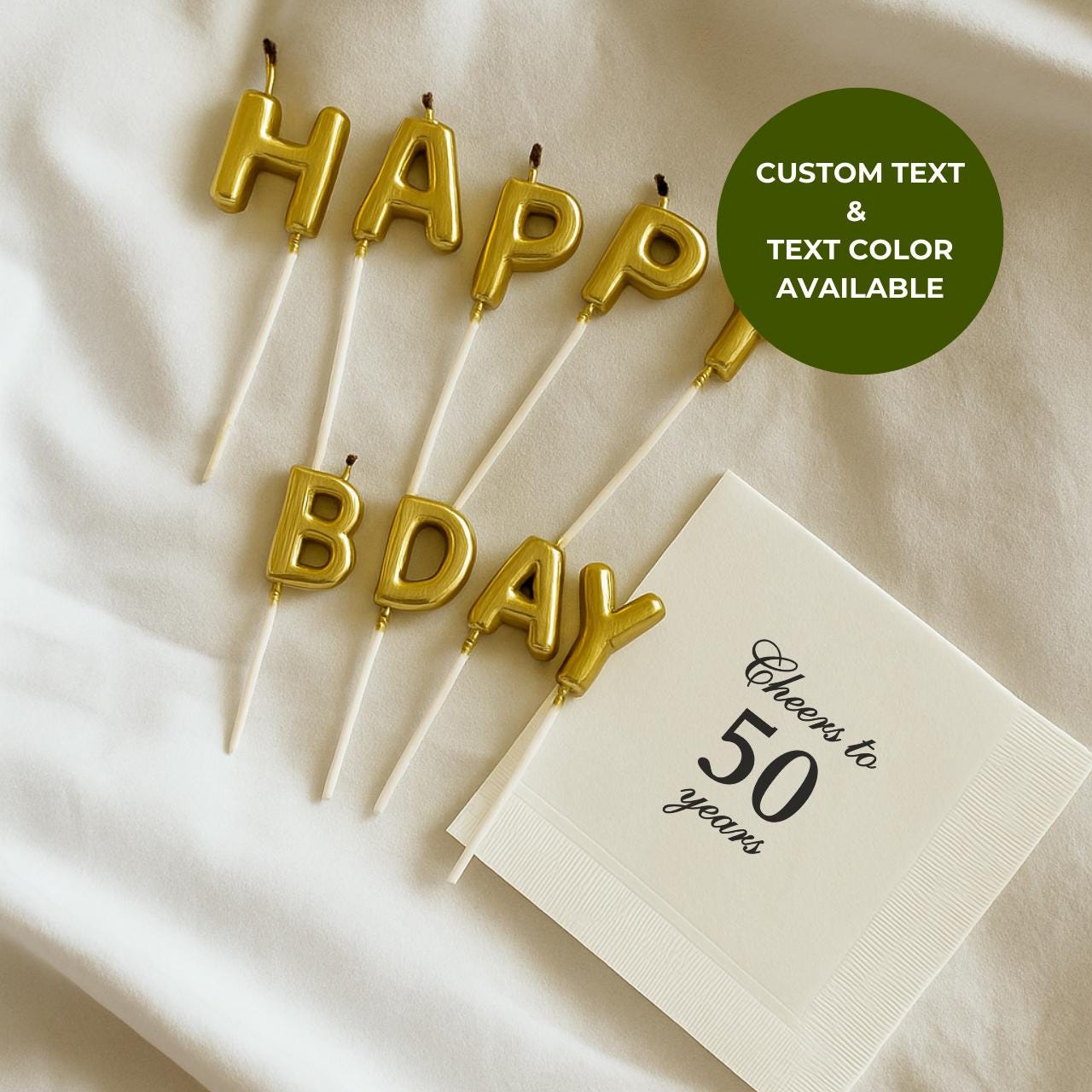 Cheers to 50 Years | Custom 50th Birthday Napkins