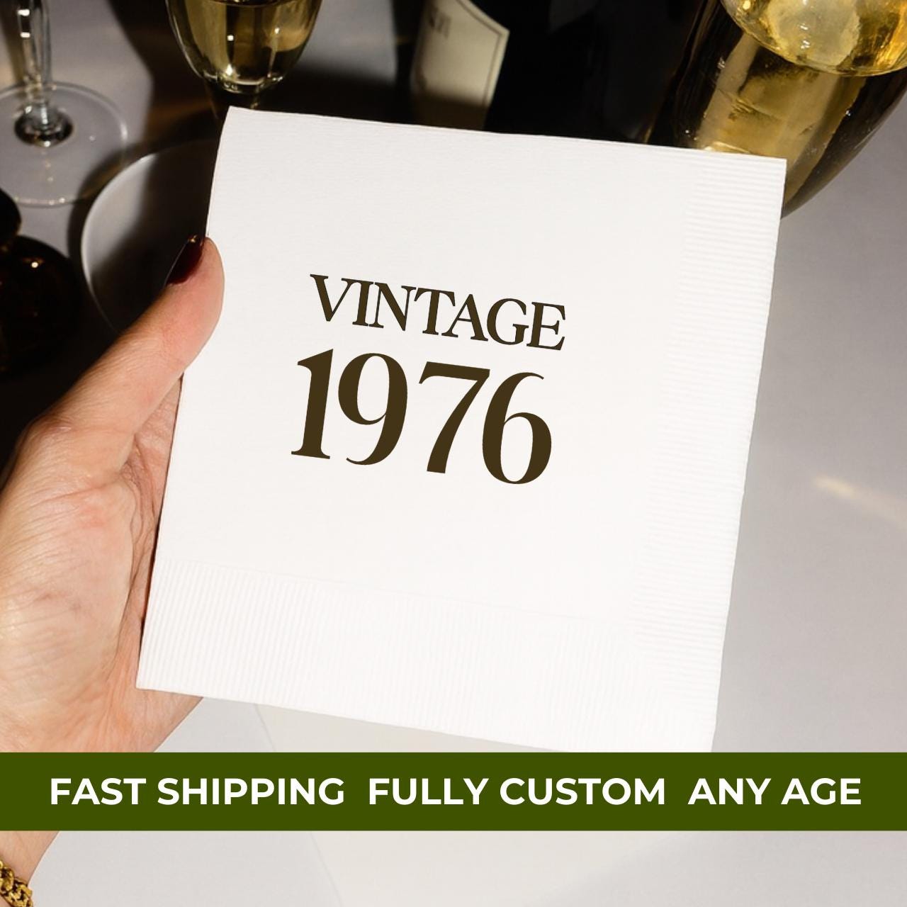 Vintage 1976 | Personalized 50th Birthday Napkins