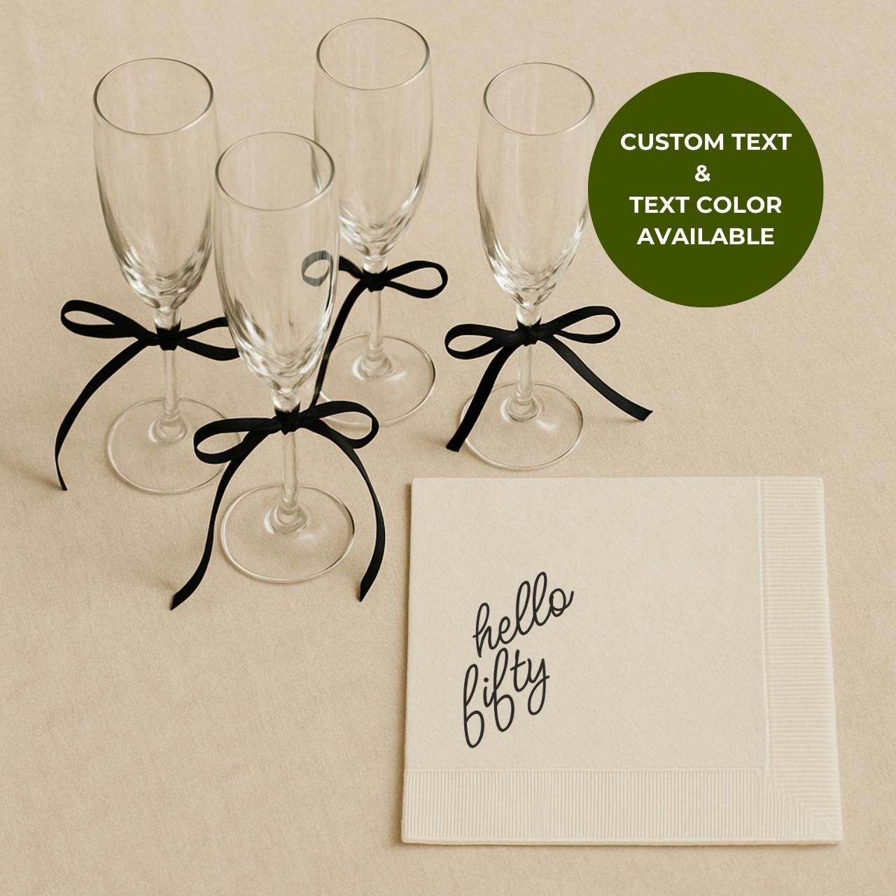 Hello Fifty | Personalized 50th Birthday Napkins