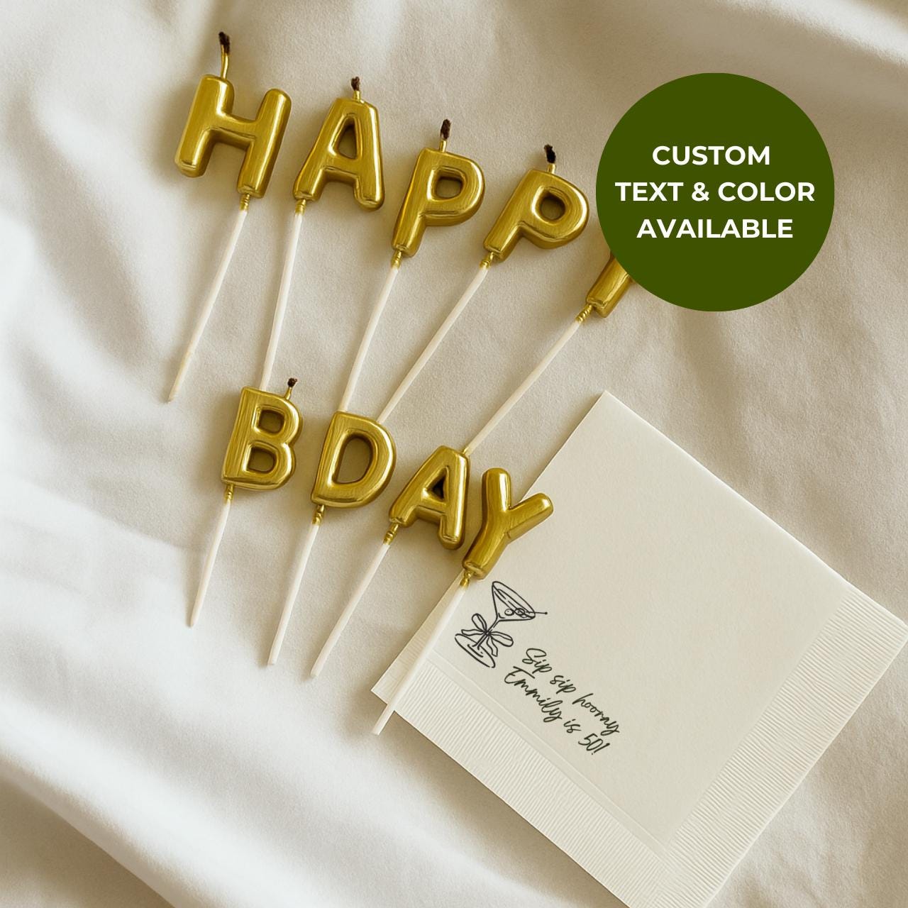 Sip Sip Hooray | Personalized 50th Birthday Napkins