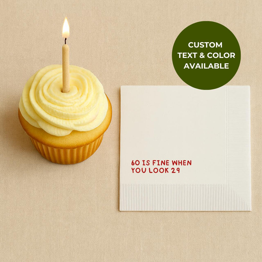 50 Is Fine When You Look 29 | Personalized 50th Birthday Napkins