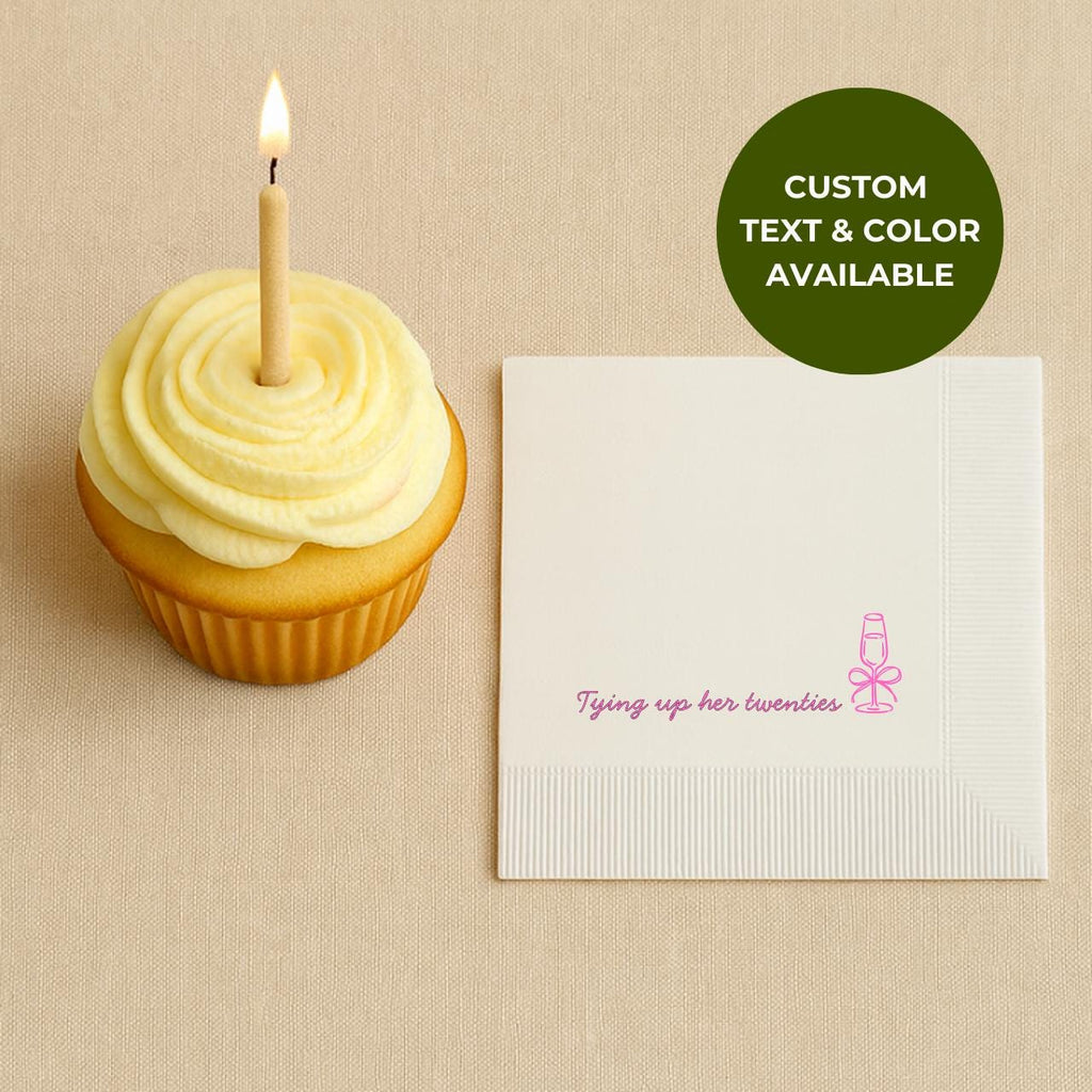 Tying Up Her Forties | Personalized 50th Birthday Napkins