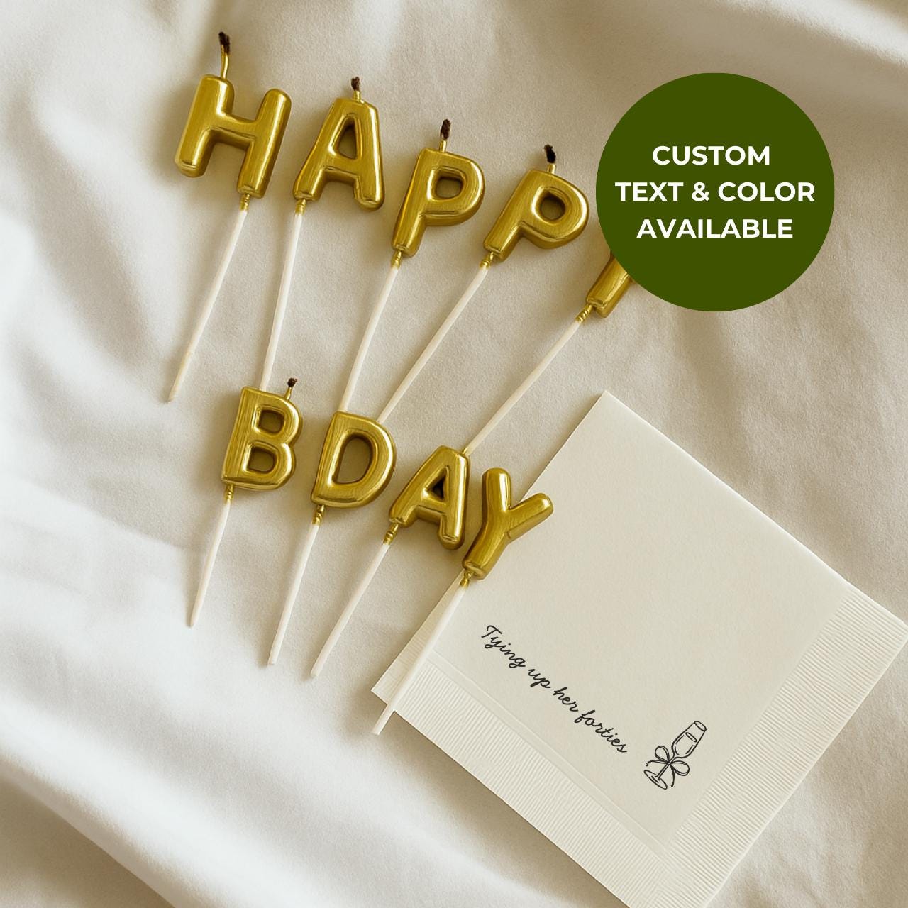 Tying Up Her Forties | Personalized 50th Birthday Napkins