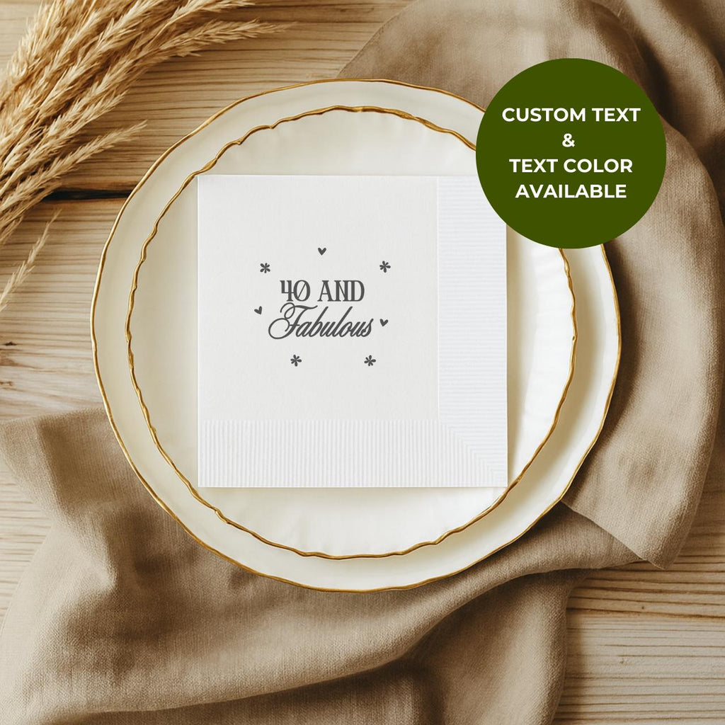 50 and Fabulous | Personalized 50th Birthday Napkins