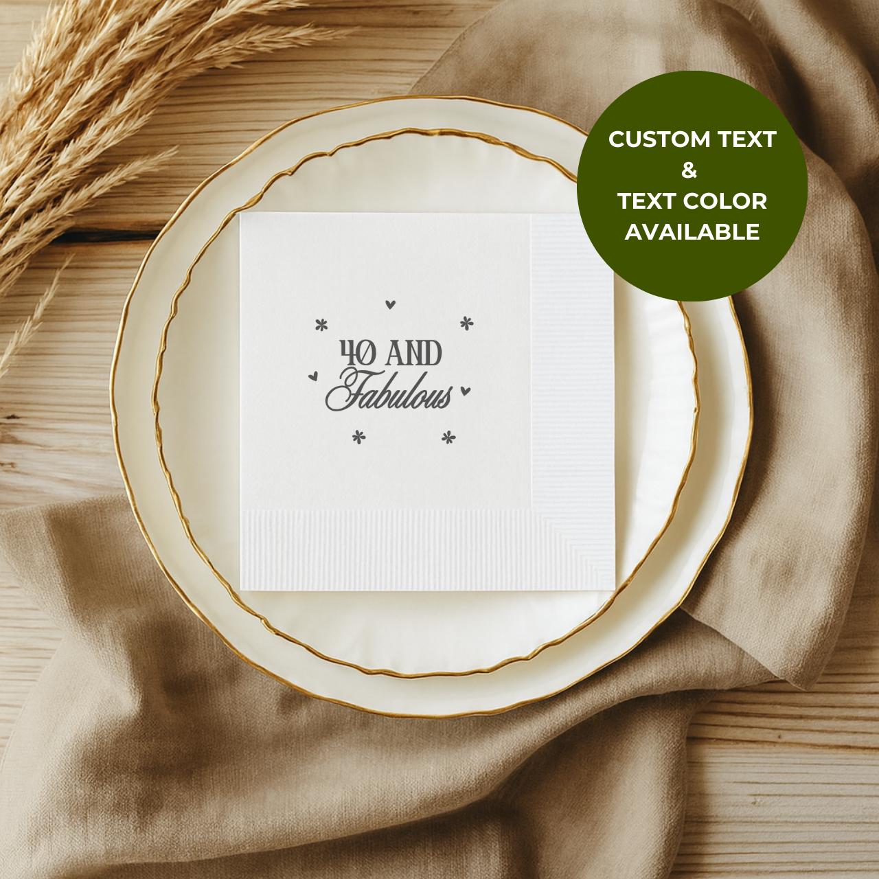 50 and Fabulous | Personalized 50th Birthday Napkins