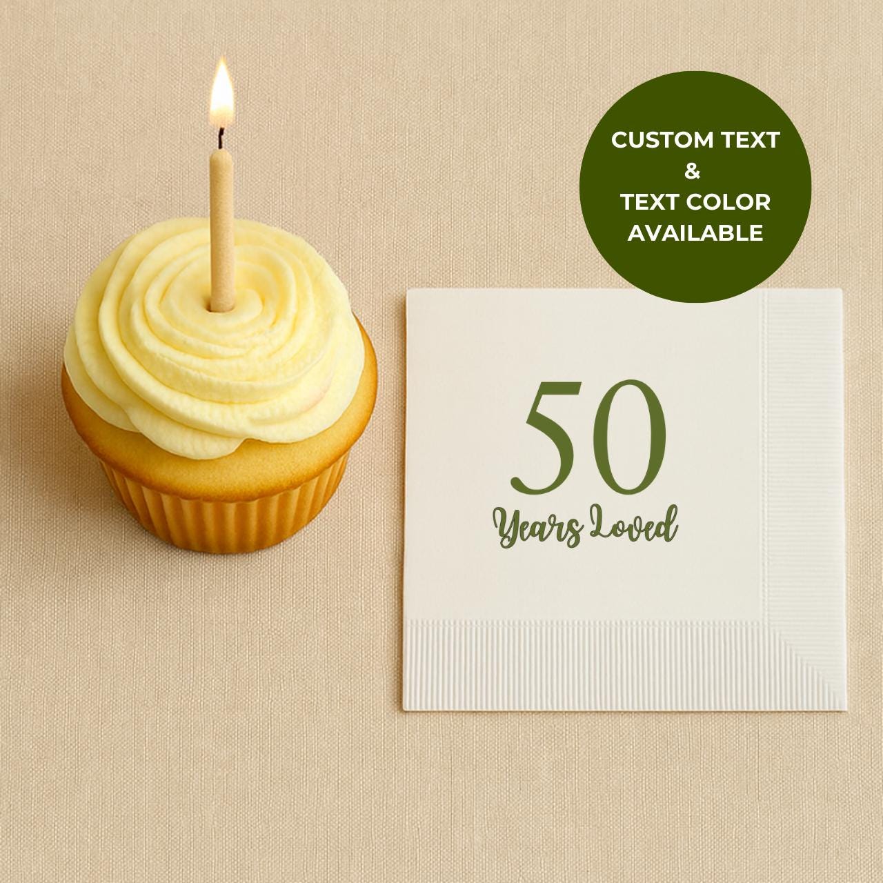 50 Years Loved | Personalized 50th Birthday Napkins