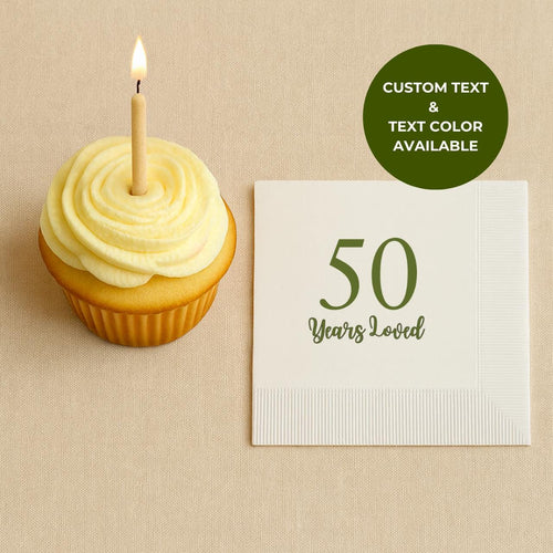50 Years Loved | Personalized 50th Birthday Napkins