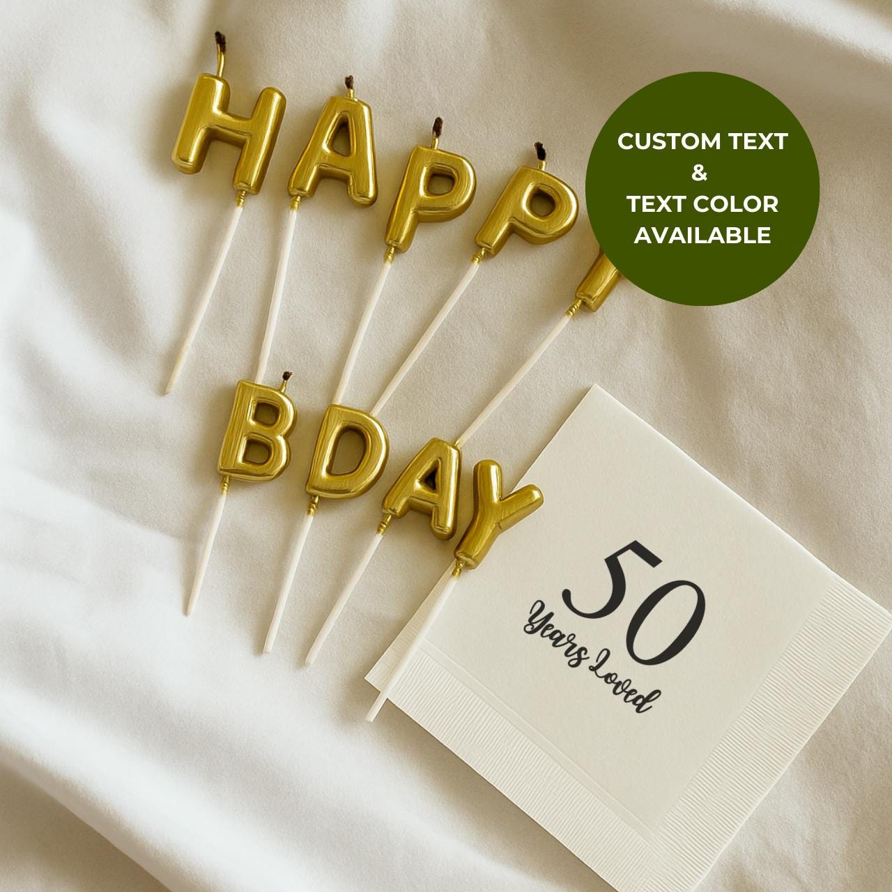 50 Years Loved | Personalized 50th Birthday Napkins