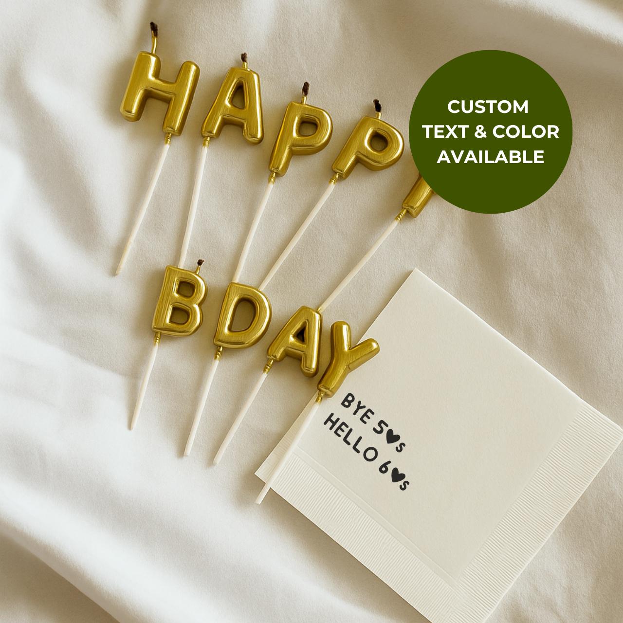 Bye 50's Hello 60's | Personalized 60th Birthday Napkins