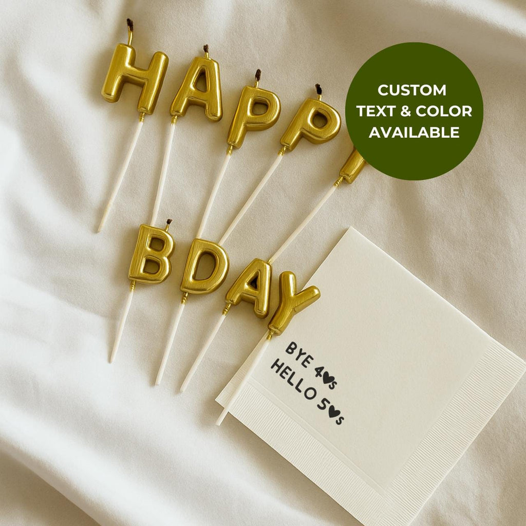 Bye 40's Hello 50's | Personalized 50th Birthday Napkins