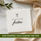 She's Tying Up Her Forties | Personalized 50th Birthday Napkins