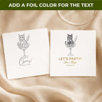Cat in a Glass Drinks on Me | Custom Cat Wedding Napkins