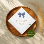 Satin Bow | Name & Date | Personalized Baptism Napkins