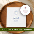 Radiant Cross | Name & Date | Personalized Baptism Napkins