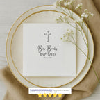 Outline Cross | Name & Date | Personalized Baptism Napkins