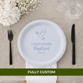 Dove | Name & Date | Personalized Baptism Plates