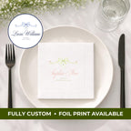 Ribbon & Cross Medallion | Name & Date | Personalized Baptism Napkins