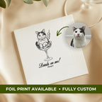 Cat in a Glass Drinks on Me | Custom Cat Wedding Napkins