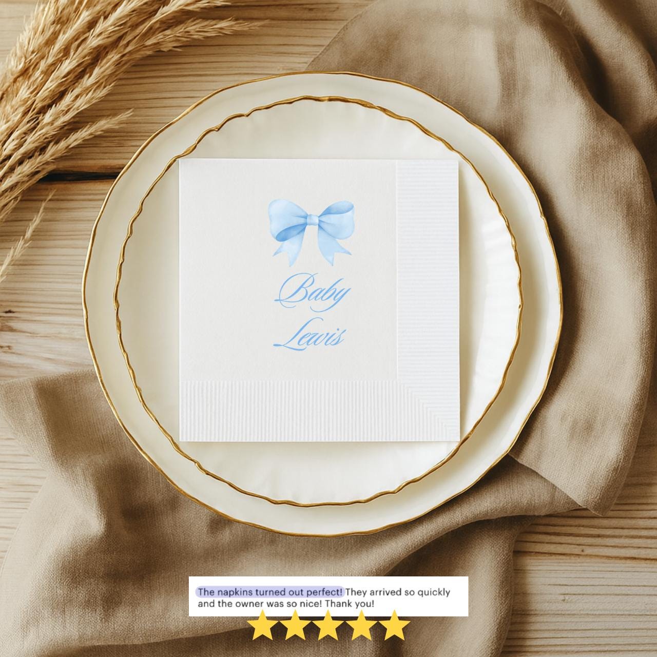 Baby Bow | Baby Shower Napkins