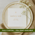 Minimal Cross | Name & Date | Personalized Baptism Napkins
