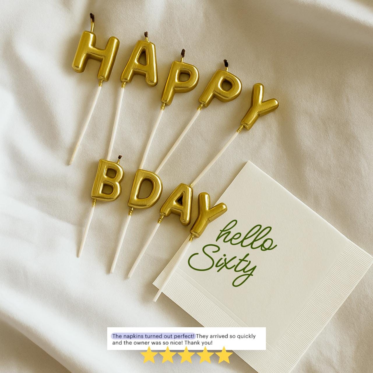 Hello Sixty | Personalized 60th Birthday Napkins