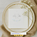 Floral Ribbon Bow | Name & Date | Personalized Baptism Napkins