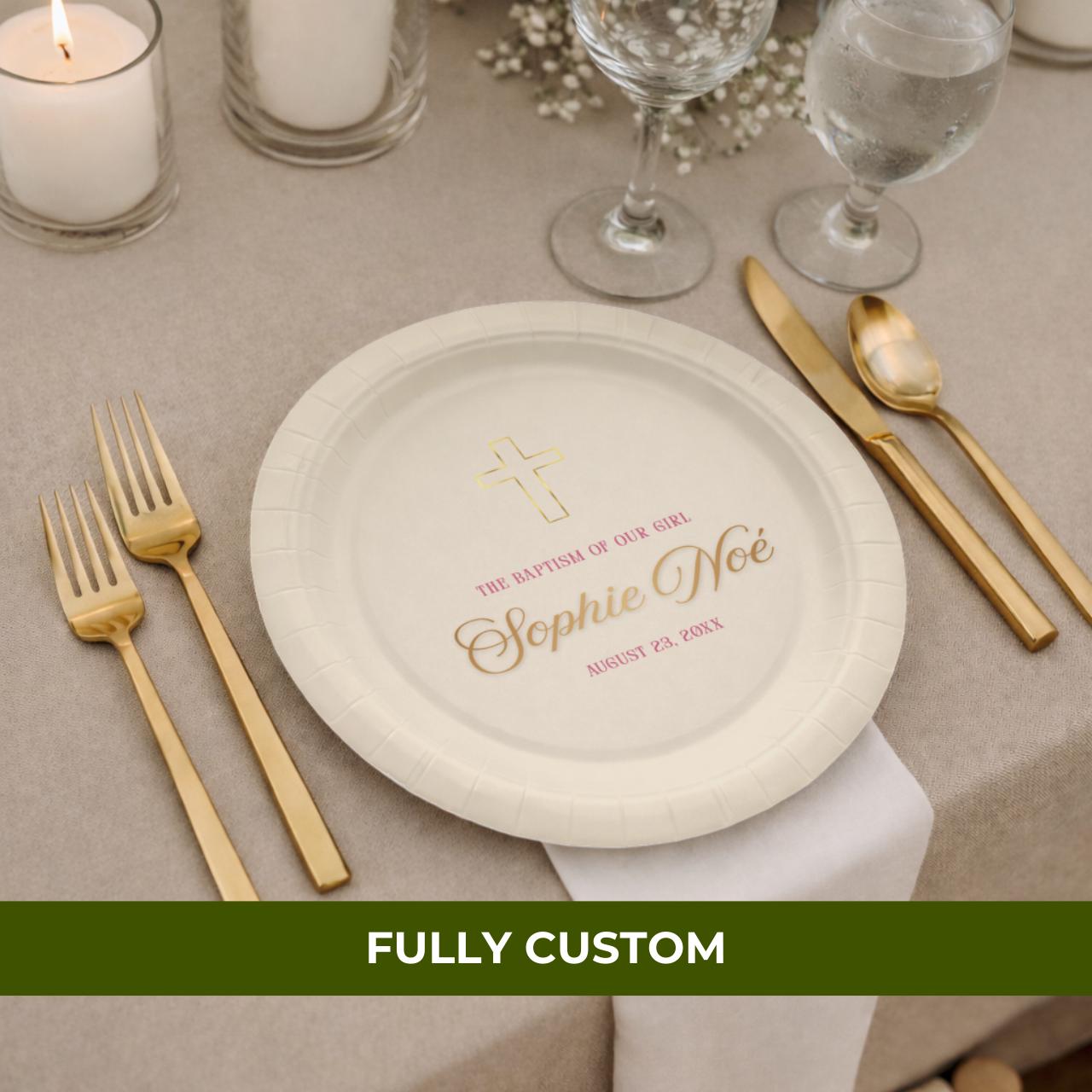 The Baptism of Our Girl | Name & Date | Personalized Baptism Plates
