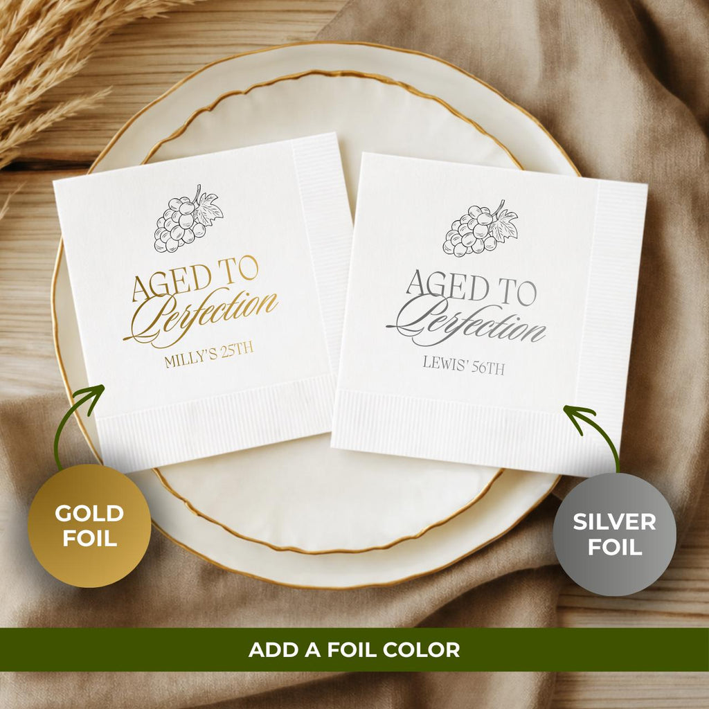 Aged to Perfection | Birthday Napkins